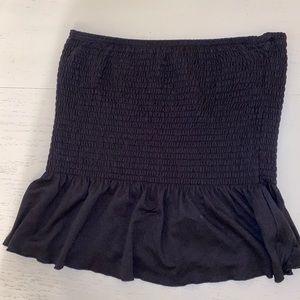 Black smocked crop top
